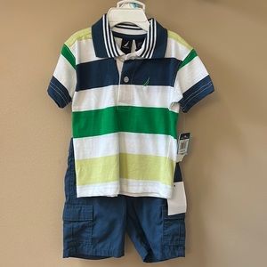 Nautica boys polo shirt shorts set new with tags